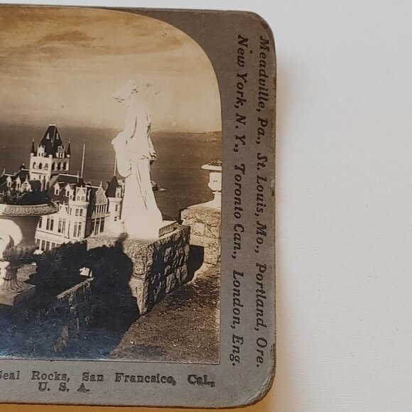 ANTIQUE Stereograph Card Cliff house and seal rocks san Francisco - Picture 5 of 6